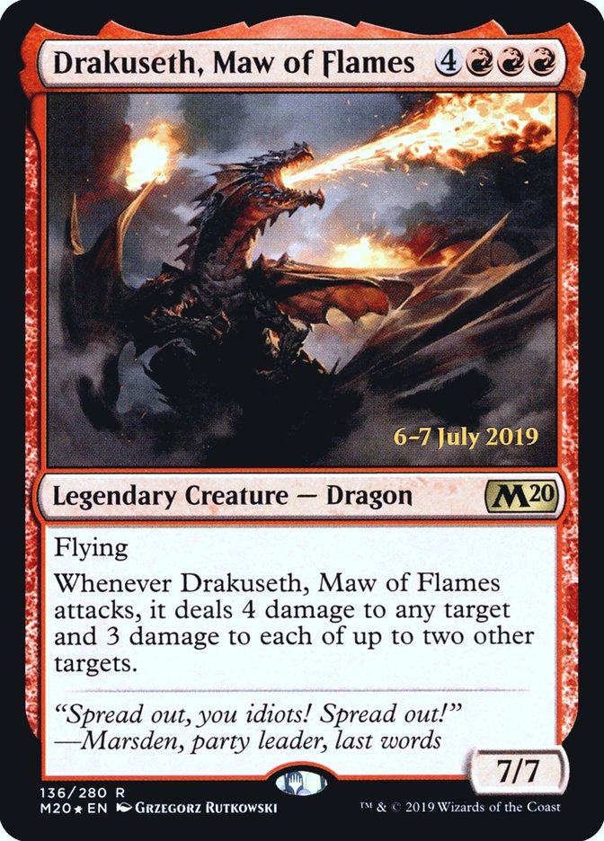 Drakuseth, Maw of Flames  [Core Set 2020 Prerelease Promos] | The Time Vault CA