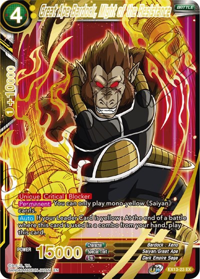Great Ape Bardock, Might of the Resistance [EX13-23] | The Time Vault CA