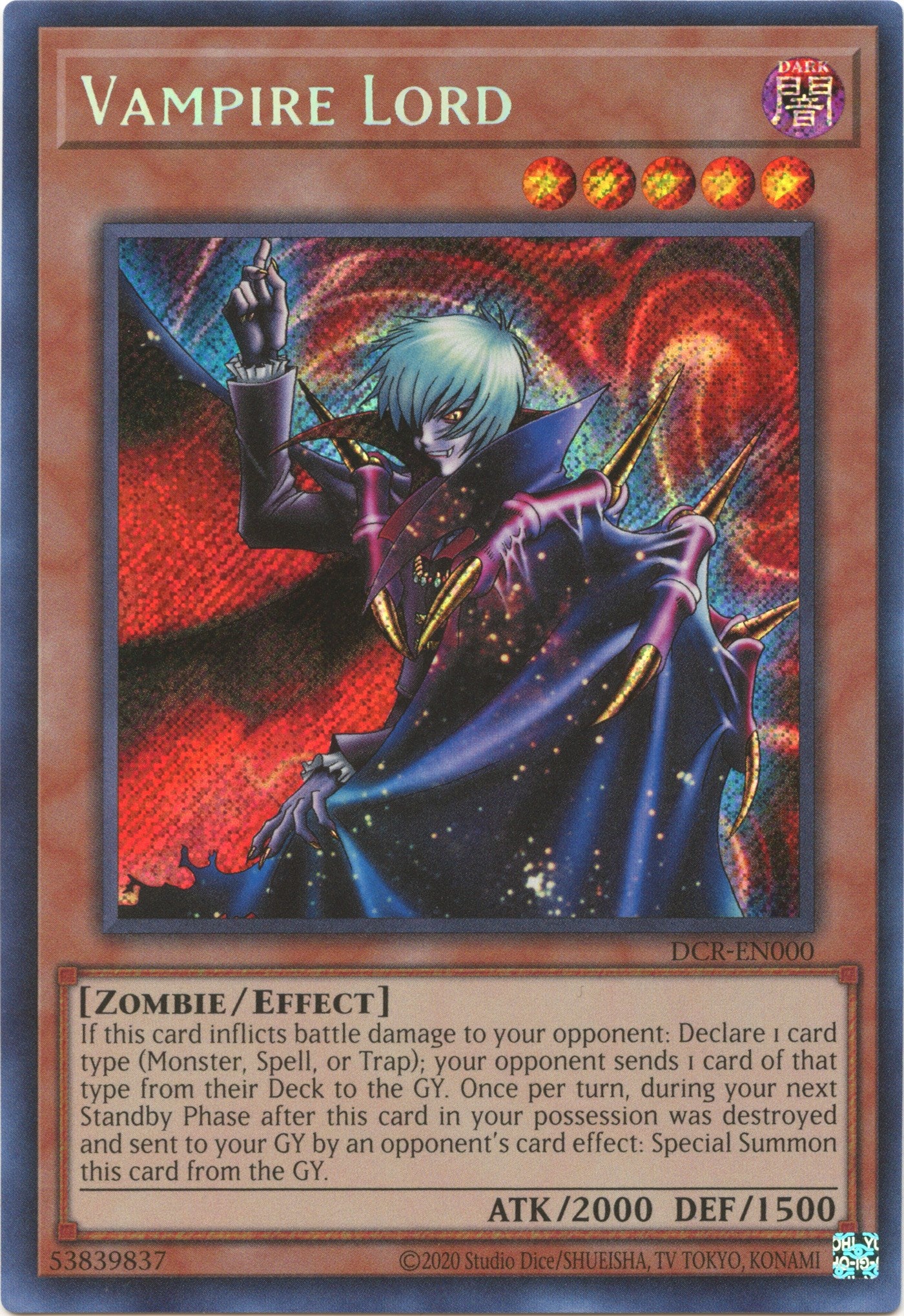 Vampire Lord (25th Anniversary) [DCR-EN000] Secret Rare | The Time Vault CA