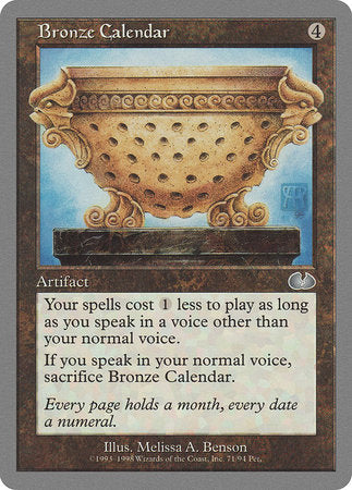 Bronze Calendar [Unglued] | The Time Vault CA