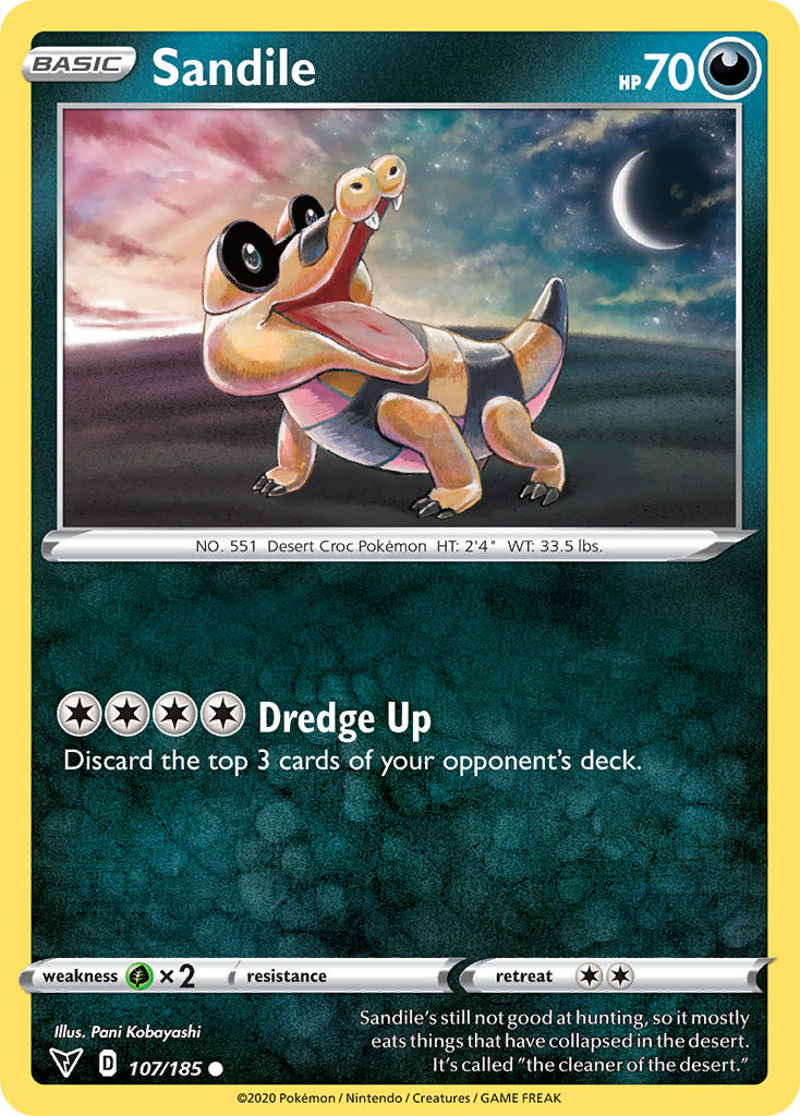Sandile (107/185) [Sword & Shield: Vivid Voltage] | The Time Vault CA