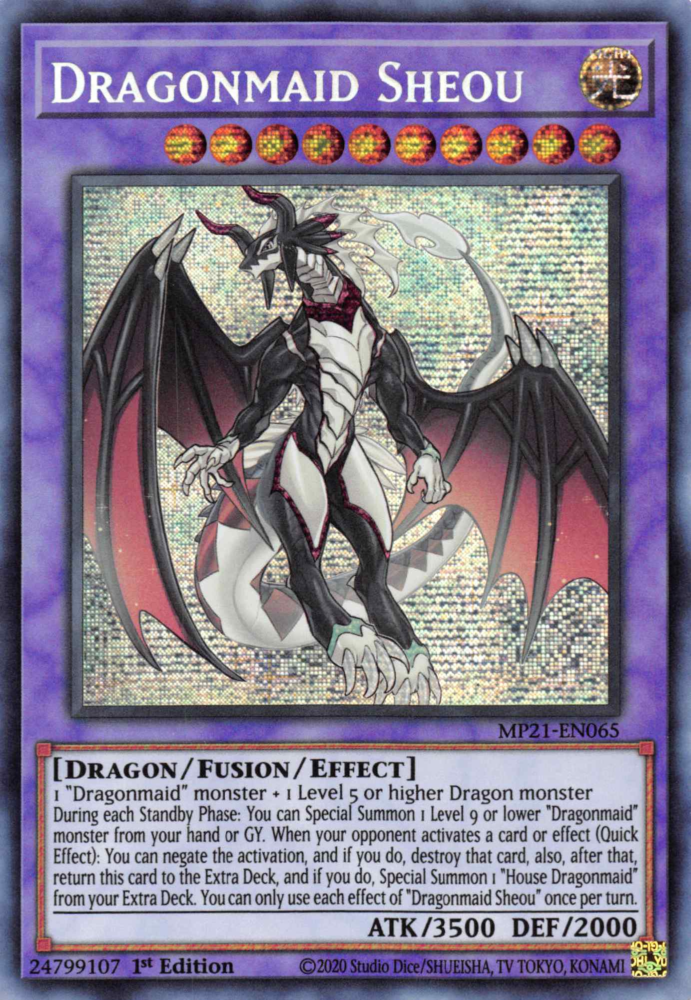 Dragonmaid Sheou [MP21-EN065] Prismatic Secret Rare | The Time Vault CA