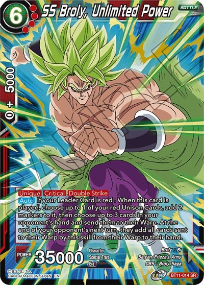 SS Broly, Unlimited Power [BT11-014] | The Time Vault CA