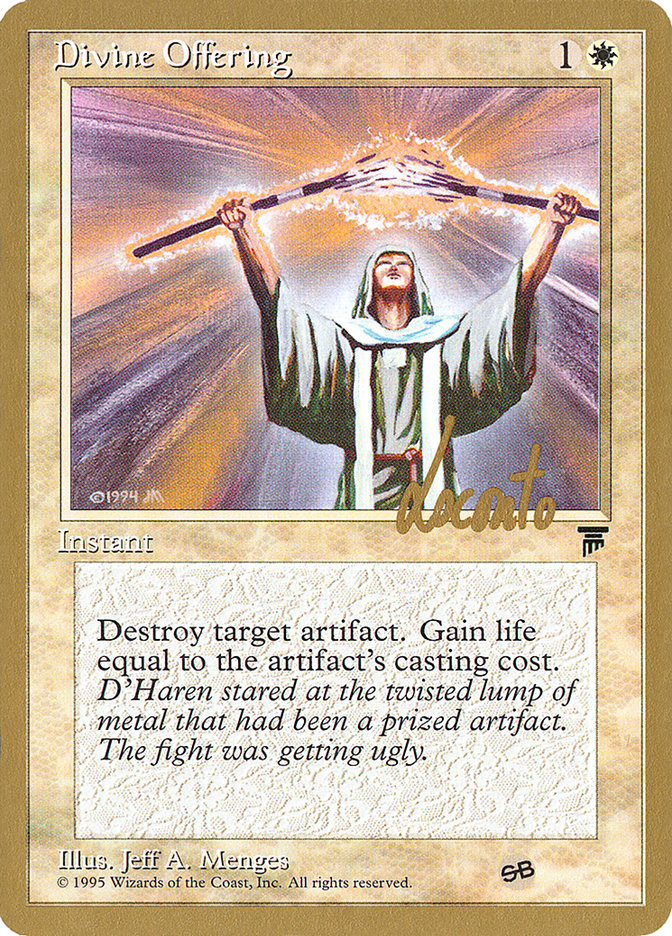 Divine Offering (Michael Loconto) (SB) [Pro Tour Collector Set] | The Time Vault CA