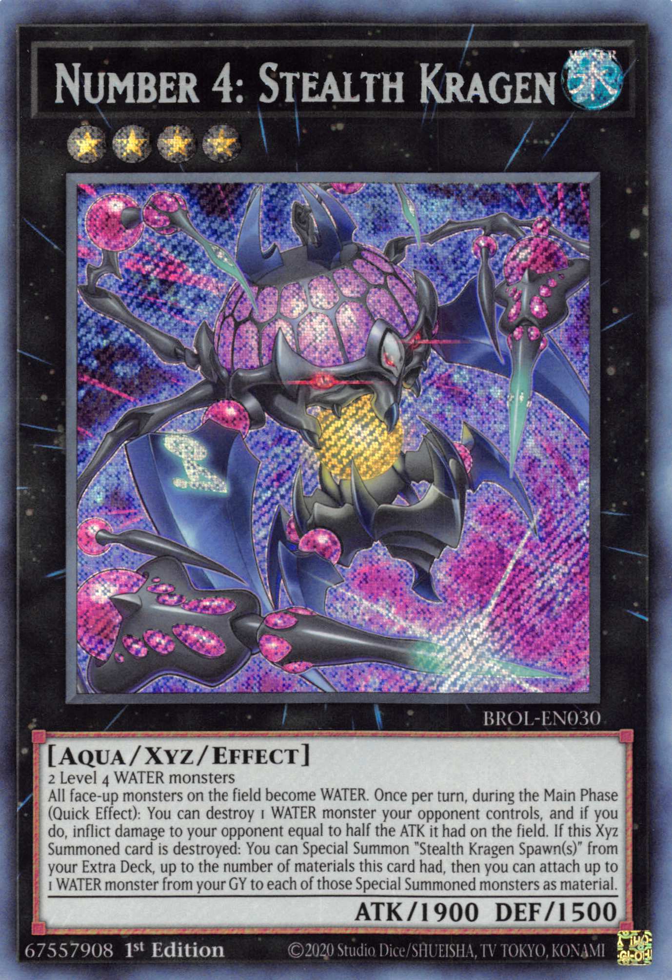 Number 4: Stealth Kragen [BROL-EN030] Secret Rare | The Time Vault CA