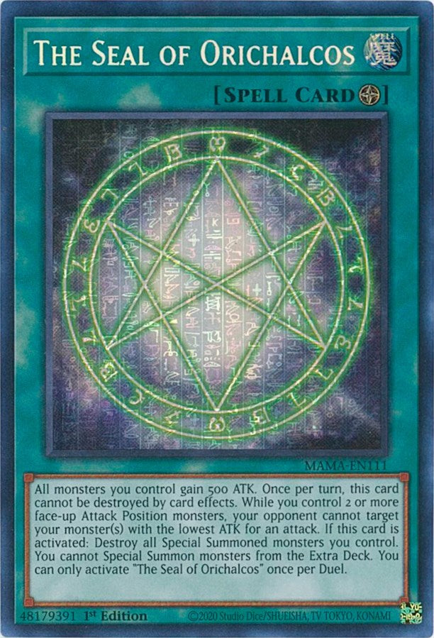 The Seal of Orichalcos [MAMA-EN111] Secret Pharaoh's Rare | The Time Vault CA