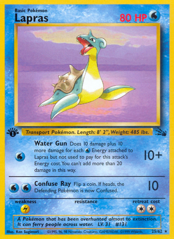 Lapras (25/62) [Fossil 1st Edition] | The Time Vault CA