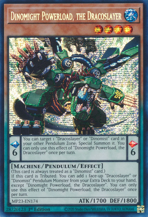 Dinomight Powerload, the Dracoslayer [MP23-EN174] Prismatic Secret Rare | The Time Vault CA