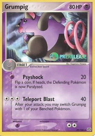 Grumpig (29/106) (Prerelease Promo) [Nintendo: Black Star Promos] | The Time Vault CA