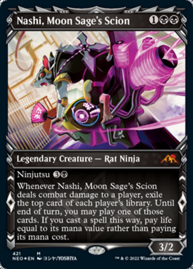 Nashi, Moon Sage's Scion (Showcase) (Foil Etched) [Kamigawa: Neon Dynasty] | The Time Vault CA