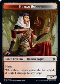 Human Rogue // Food (16) Double-sided Token [Throne of Eldraine Tokens] | The Time Vault CA