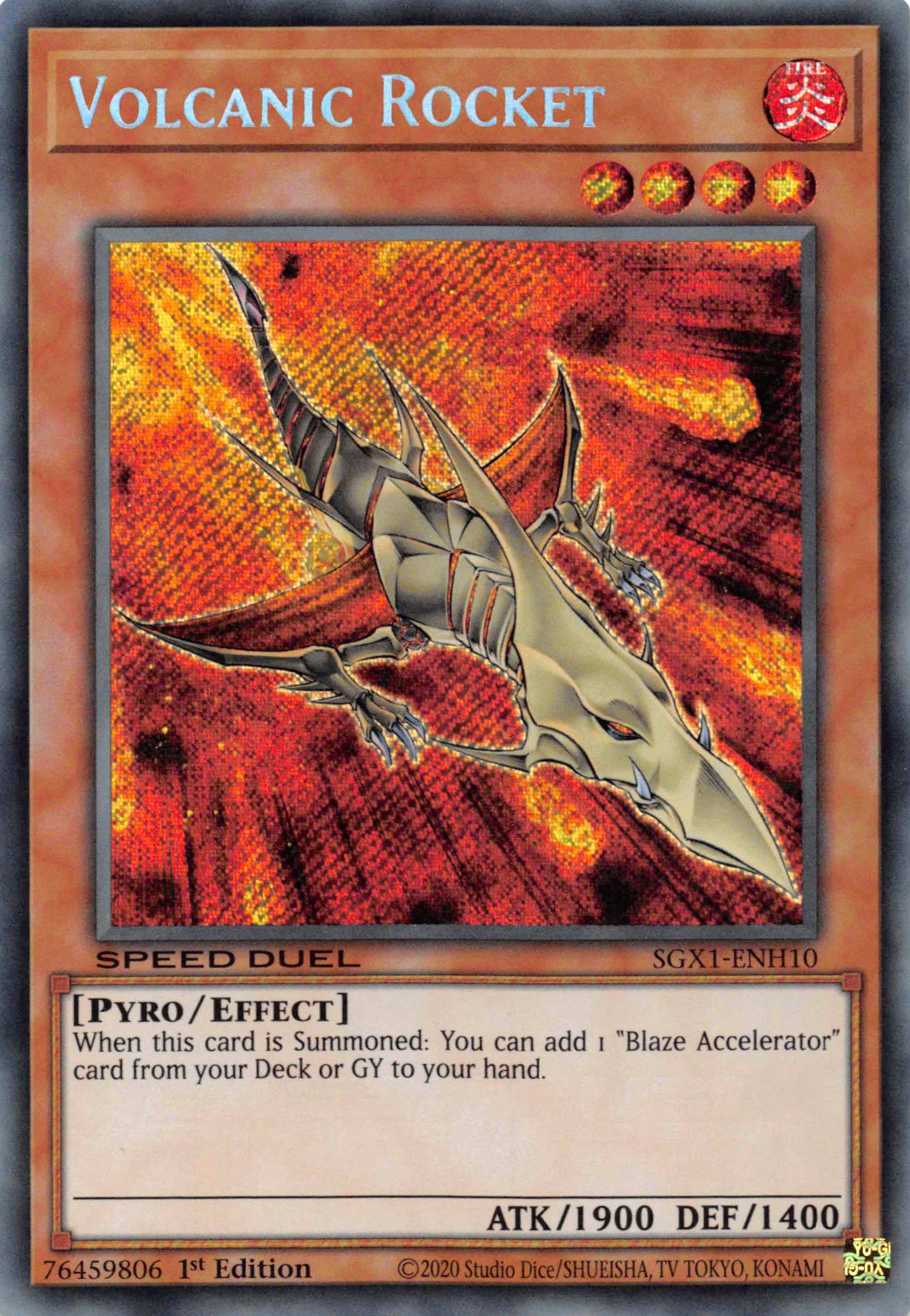 Volcanic Rocket [SGX1-ENH10] Secret Rare | The Time Vault CA