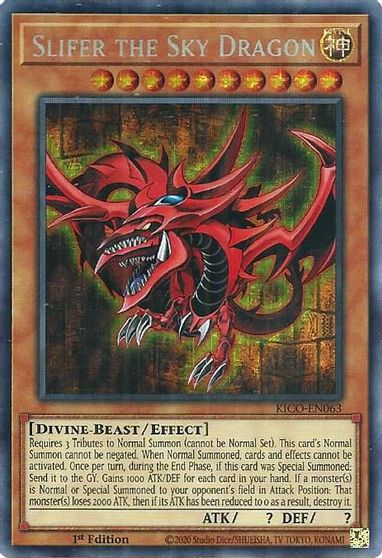 Slifer the Sky Dragon [KICO-EN063] Secret Pharaoh’s Rare | The Time Vault CA