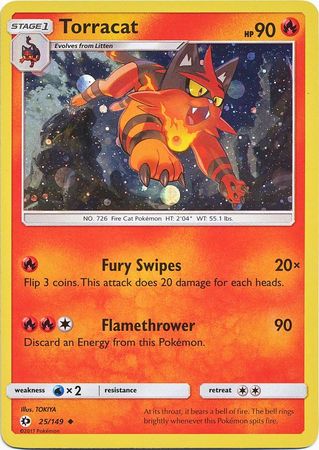 Torracat (25/149) (Cosmos Holo) [Sun & Moon: Base Set] | The Time Vault CA