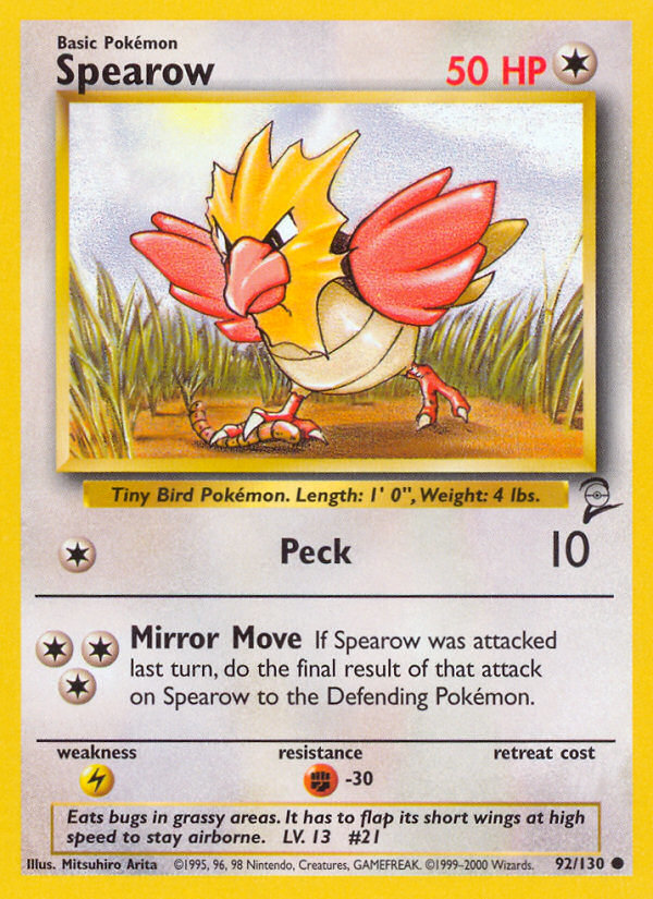 Spearow (92/130) [Base Set 2] | The Time Vault CA