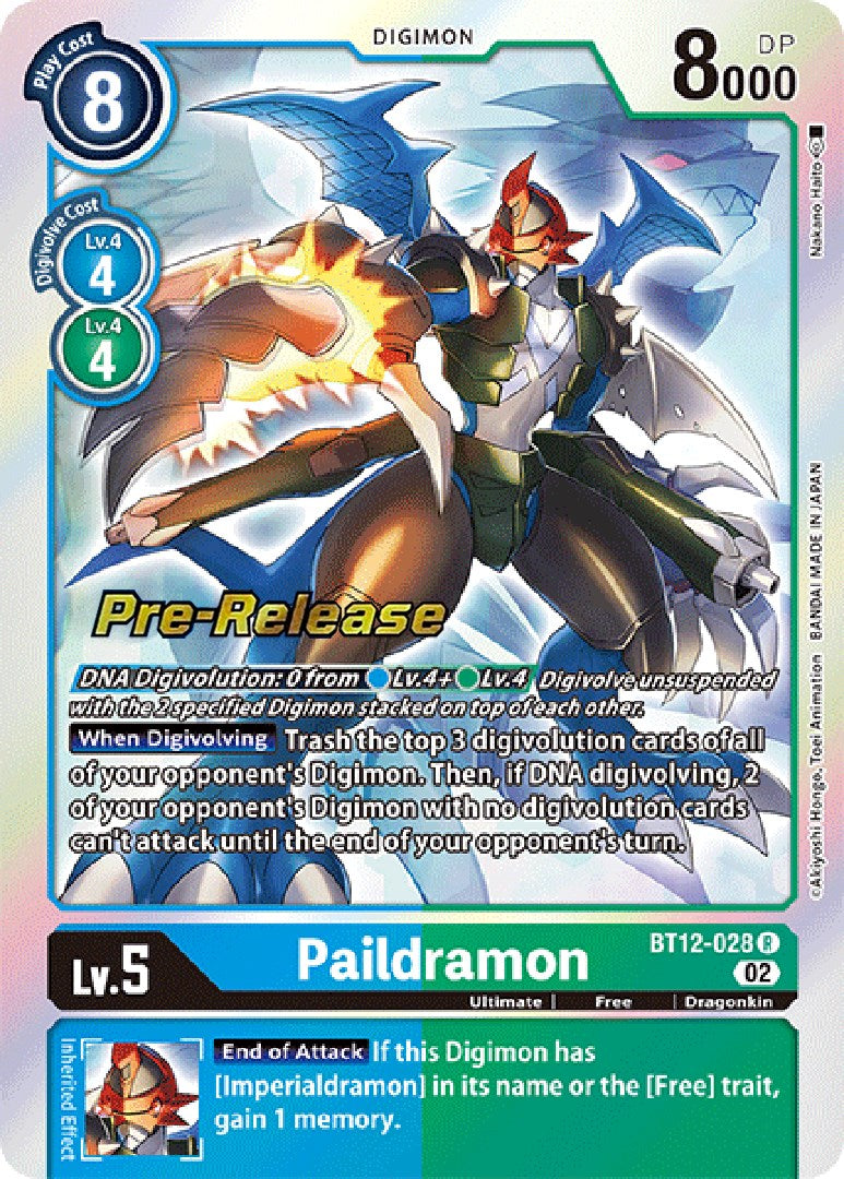 Paildramon [BT12-028] [Across Time Pre-Release Cards] | The Time Vault CA