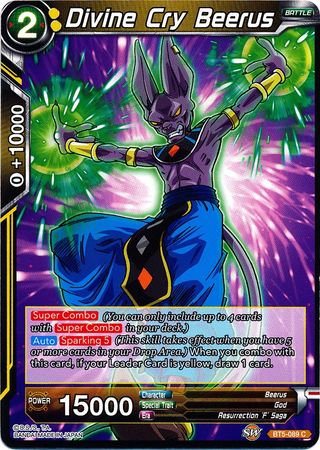 Divine Cry Beerus (BT5-089) [Miraculous Revival] | The Time Vault CA