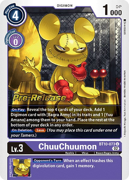 ChuuChuumon [BT10-073] [Xros Encounter Pre-Release Cards] | The Time Vault CA