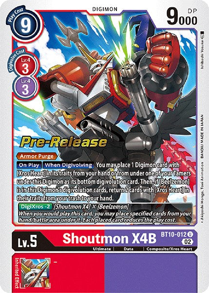 Shoutmon X4B [BT10-012] [Xros Encounter Pre-Release Cards] | The Time Vault CA
