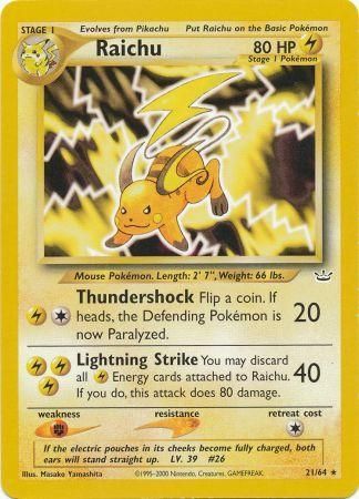 Raichu (21/64) [Neo Revelation Unlimited] | The Time Vault CA