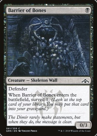 Barrier of Bones [Guilds of Ravnica] | The Time Vault CA