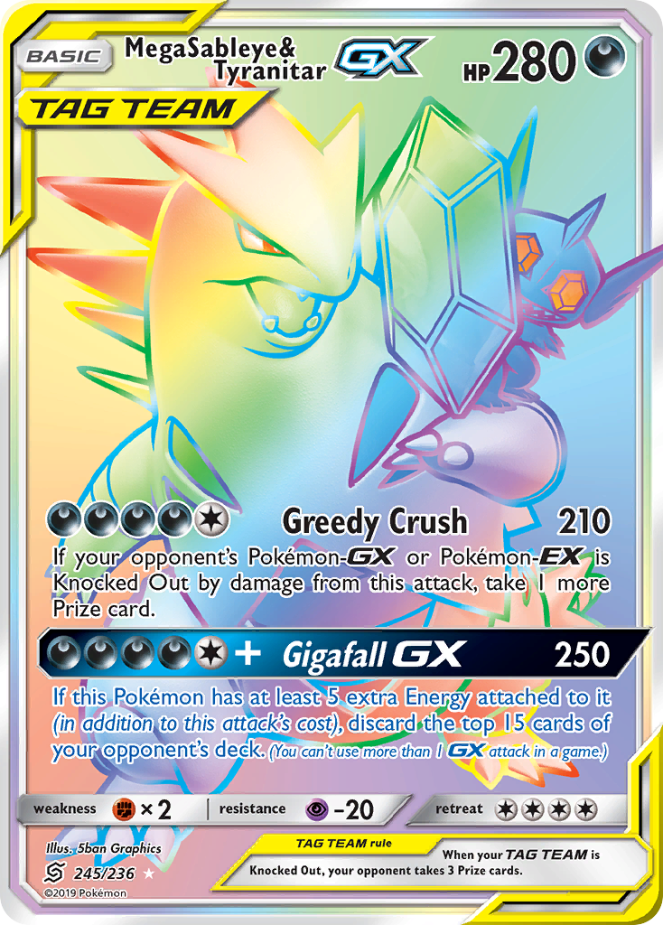 Mega Sableye & Tyranitar GX (245/236) [Sun & Moon: Unified Minds] | The Time Vault CA