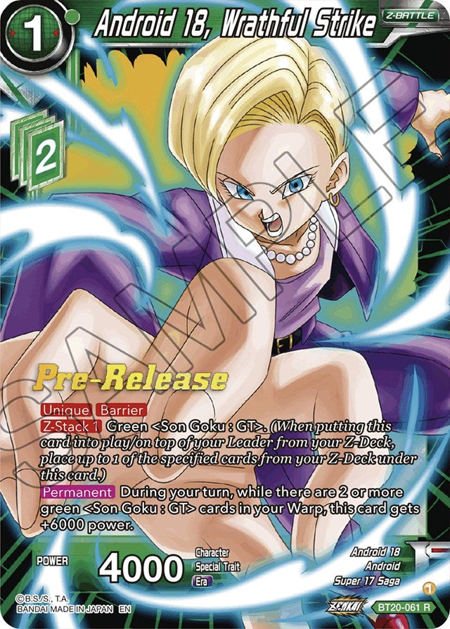 Android 18, Wrathful Strike (BT20-061) [Power Absorbed Prerelease Promos] | The Time Vault CA