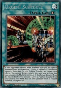 Urgent Schedule [LDS2-EN125] Secret Rare | The Time Vault CA