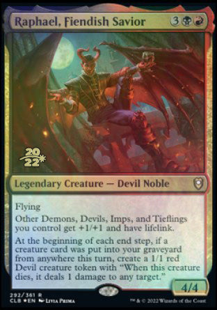 Raphael, Fiendish Savior [Commander Legends: Battle for Baldur's Gate Prerelease Promos] | The Time Vault CA