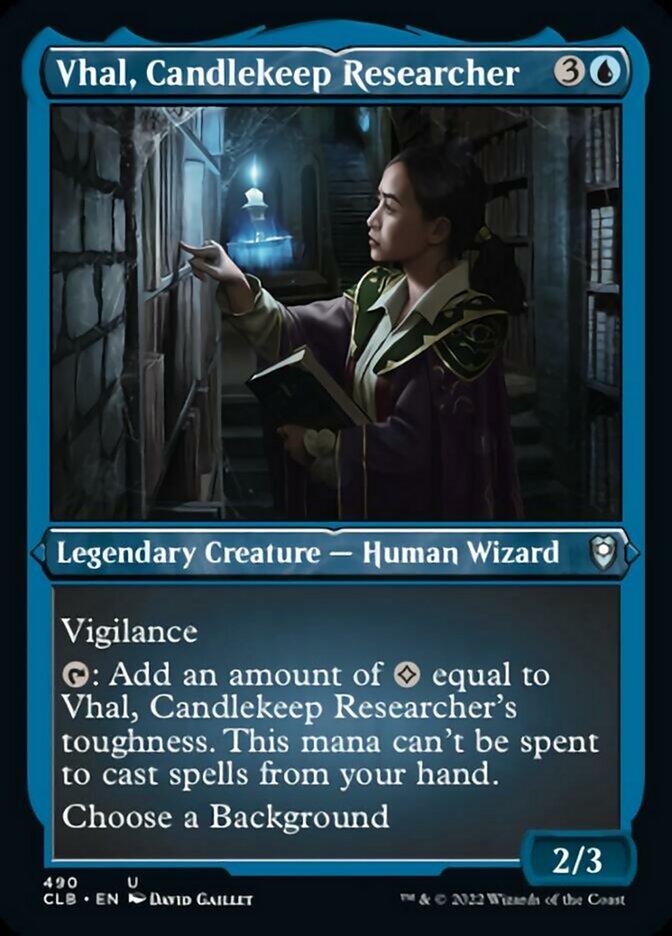 Vhal, Candlekeep Researcher (Foil Etched) [Commander Legends: Battle for Baldur's Gate] | The Time Vault CA