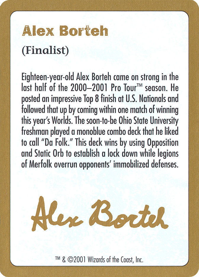 Alex Borteh Bio [World Championship Decks 2001] | The Time Vault CA