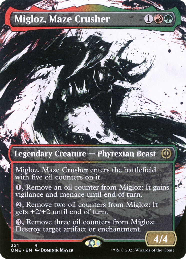 Migloz, Maze Crusher (Borderless Ichor) [Phyrexia: All Will Be One] | The Time Vault CA