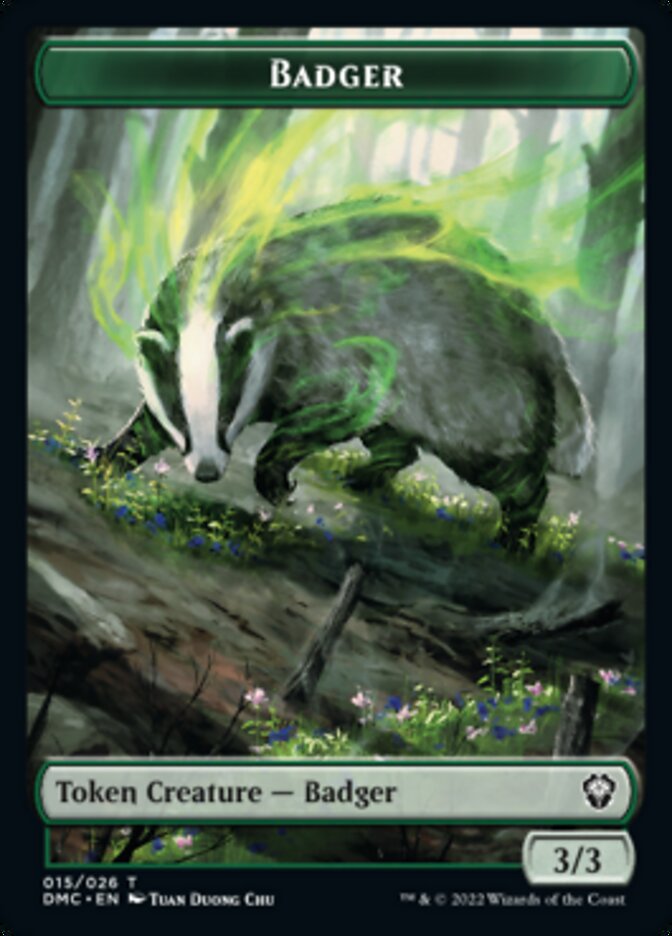 Saproling // Badger Double-sided Token [Dominaria United Tokens] | The Time Vault CA