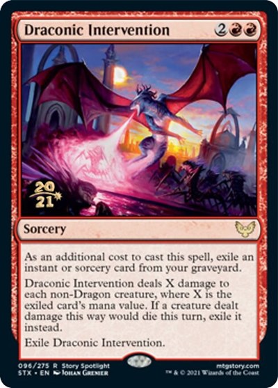 Draconic Intervention [Strixhaven: School of Mages Prerelease Promos] | The Time Vault CA