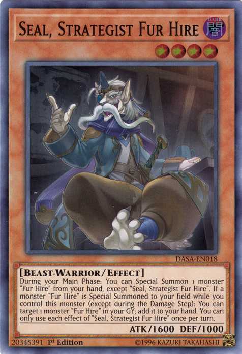 Seal, Strategist Fur Hire [DASA-EN018] Super Rare | The Time Vault CA