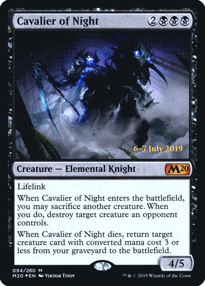 Cavalier of Night  [Core Set 2020 Prerelease Promos] | The Time Vault CA