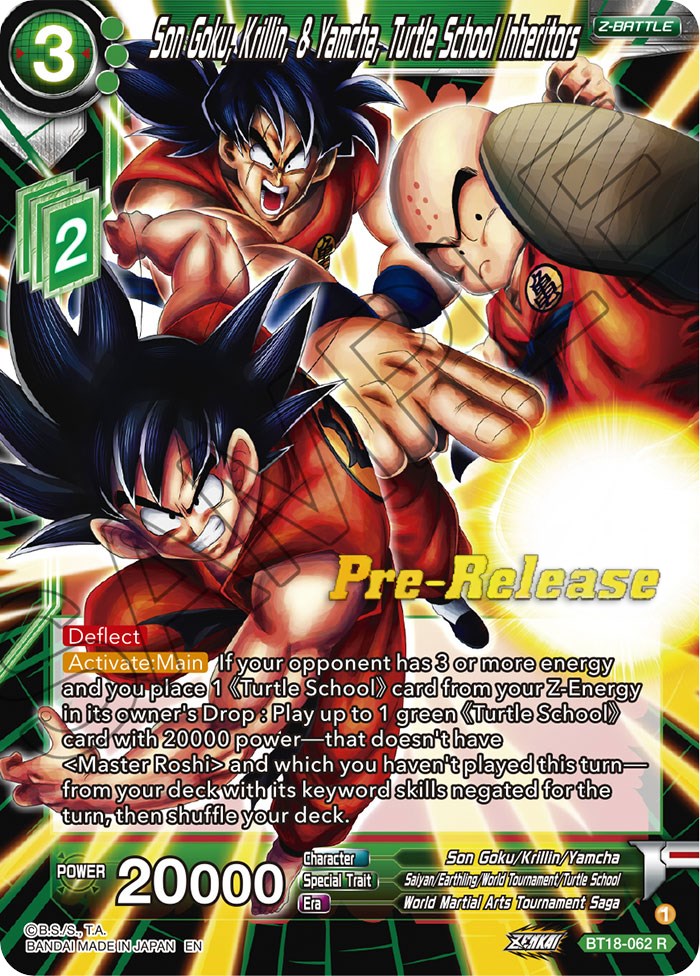 Son Goku, Krillin, & Yamcha, Turtle School Inheritors (BT18-062) [Dawn of the Z-Legends Prerelease Promos] | The Time Vault CA