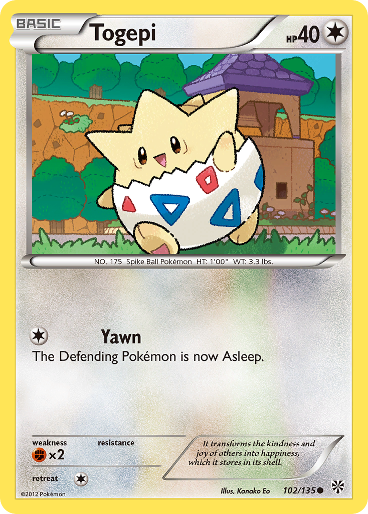 Togepi (102/135) [Black & White: Plasma Storm] | The Time Vault CA