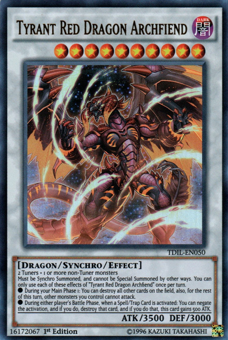 Tyrant Red Dragon Archfiend [TDIL-EN050] Ultra Rare | The Time Vault CA