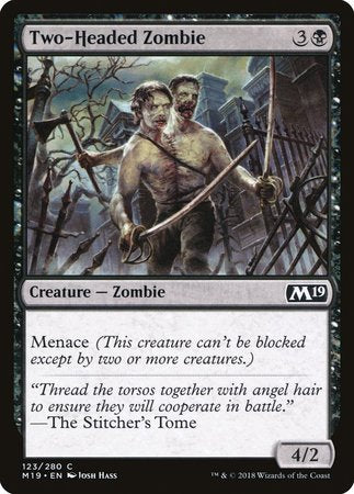 Two-Headed Zombie [Core Set 2019] | The Time Vault CA