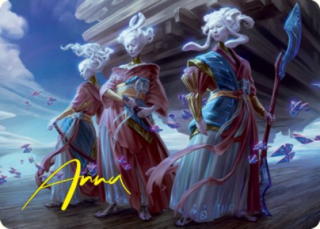 Guardians of Oboro Art Card (Gold-Stamped Signature) [Kamigawa: Neon Dynasty Art Series] | The Time Vault CA