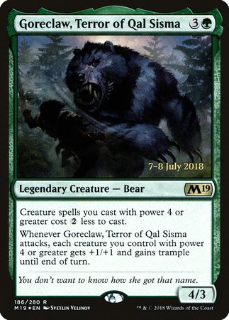 Goreclaw, Terror of Qal Sisma [Core Set 2019 Promos] | The Time Vault CA