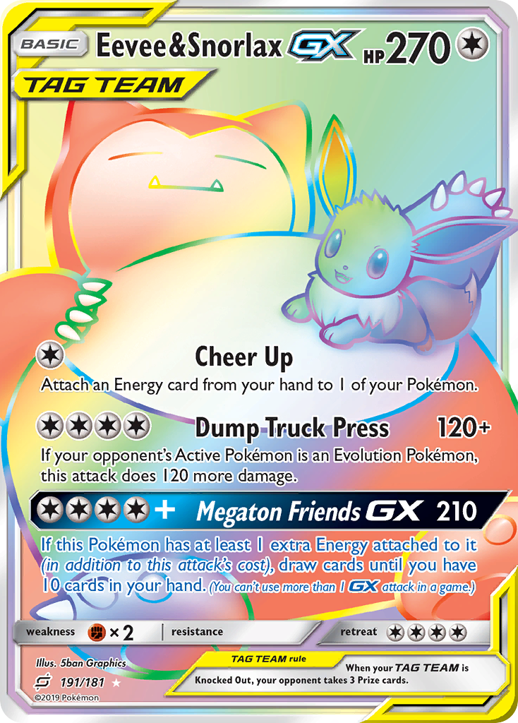 Eevee & Snorlax GX (191/181) [Sun & Moon: Team Up] | The Time Vault CA