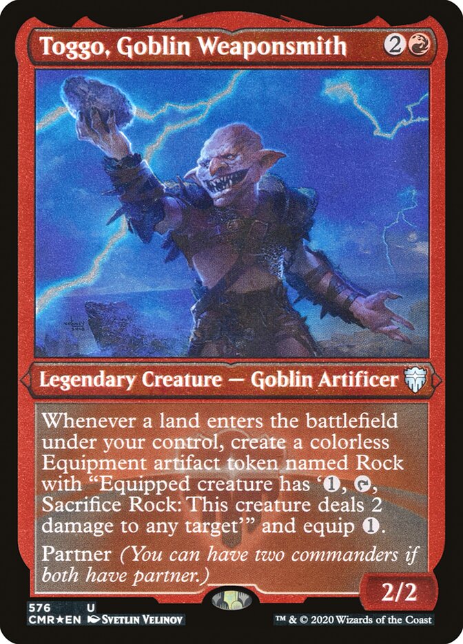 Toggo, Goblin Weaponsmith (Foil Etched) [Commander Legends] | The Time Vault CA