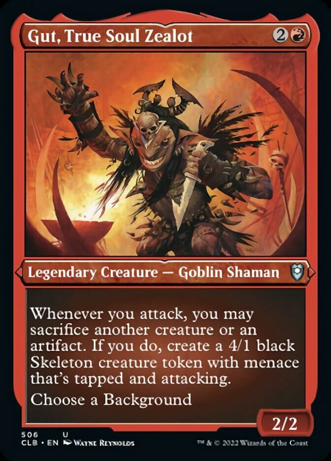 Gut, True Soul Zealot (Foil Etched) [Commander Legends: Battle for Baldur's Gate] | The Time Vault CA