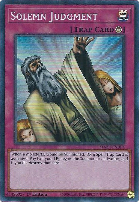 Solemn Judgment [MAZE-EN063] Super Rare | The Time Vault CA