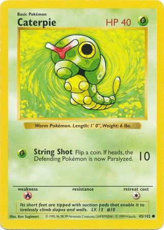 Caterpie (45/102) [Base Set Shadowless Unlimited] | The Time Vault CA