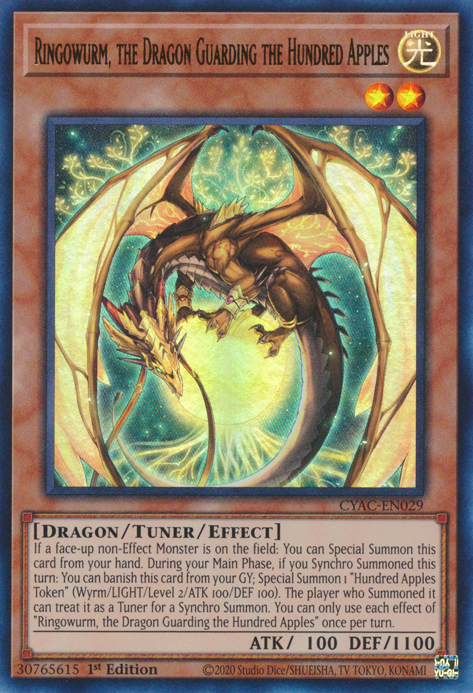 Ringowurm, the Dragon Guarding the Hundred Apples [CYAC-EN029] Ultra Rare | The Time Vault CA