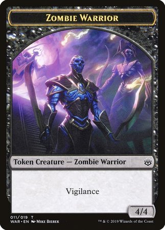 Zombie Warrior Token [War of the Spark Tokens] | The Time Vault CA