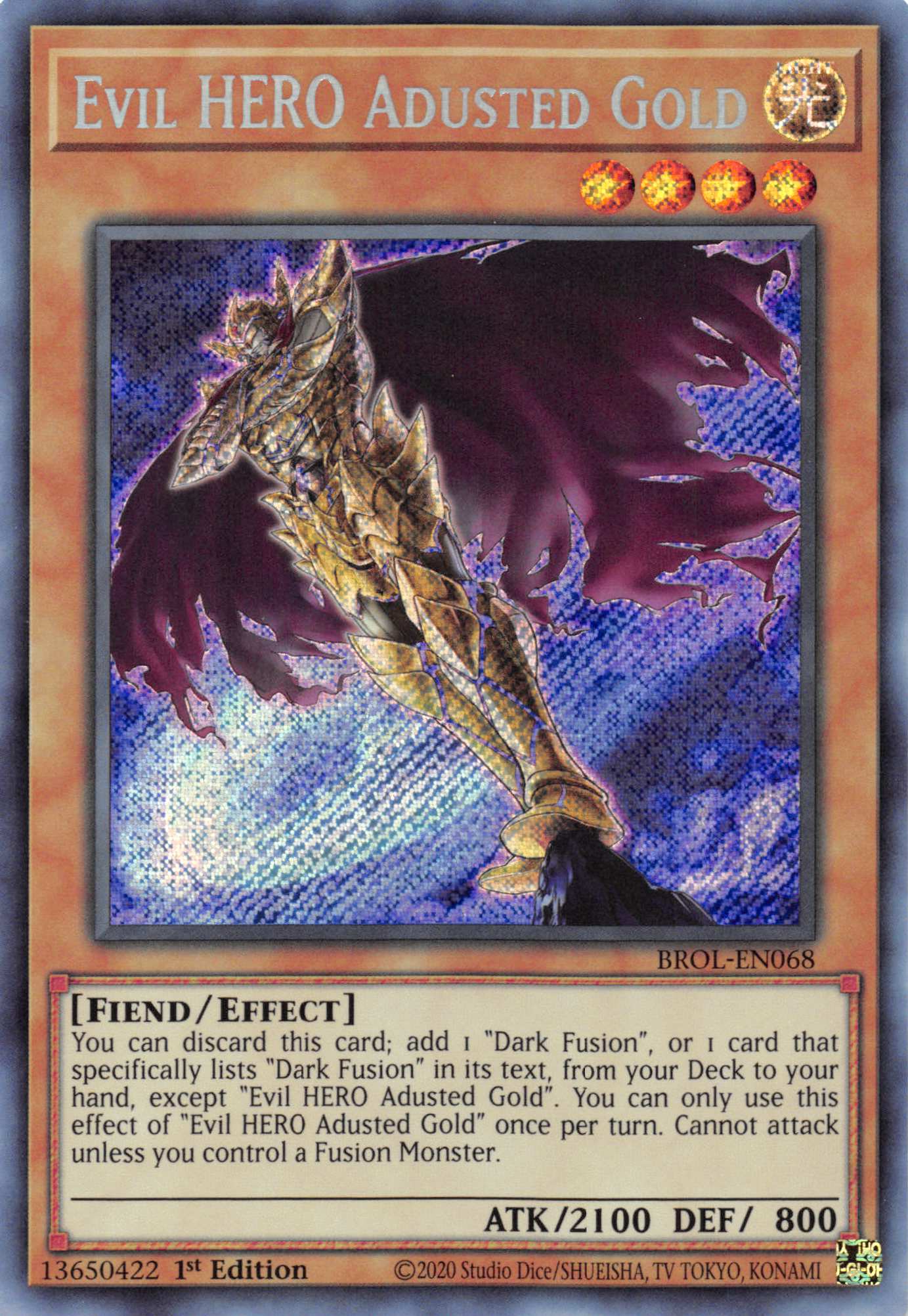 Evil HERO Adusted Gold [BROL-EN068] Secret Rare | The Time Vault CA